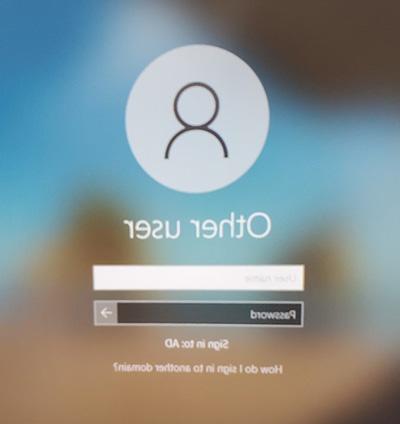 Windows 10 login screen
